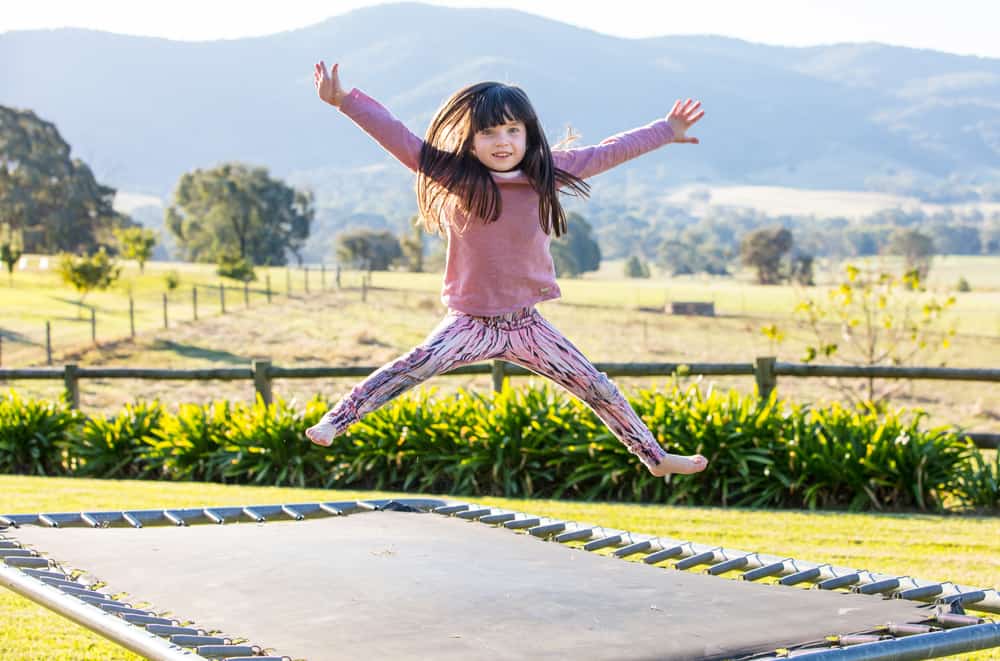 girl on a trampoline